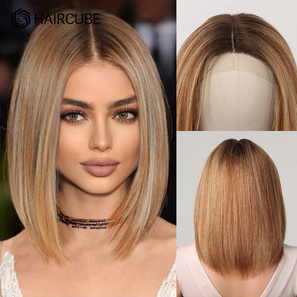 HAIRCUBE Honey Brown Human Hair Wigs for Women Straight Short Bob Lace Front Wigs Blonde Highlights Colored 13x1 T Part Lace Wig
HAIRCUBE Honey Brown Human Hair Wigs for Women Straight Short Bob Lace Front Wigs Blonde Highlights Colored 13x1 T Part Lace Wig