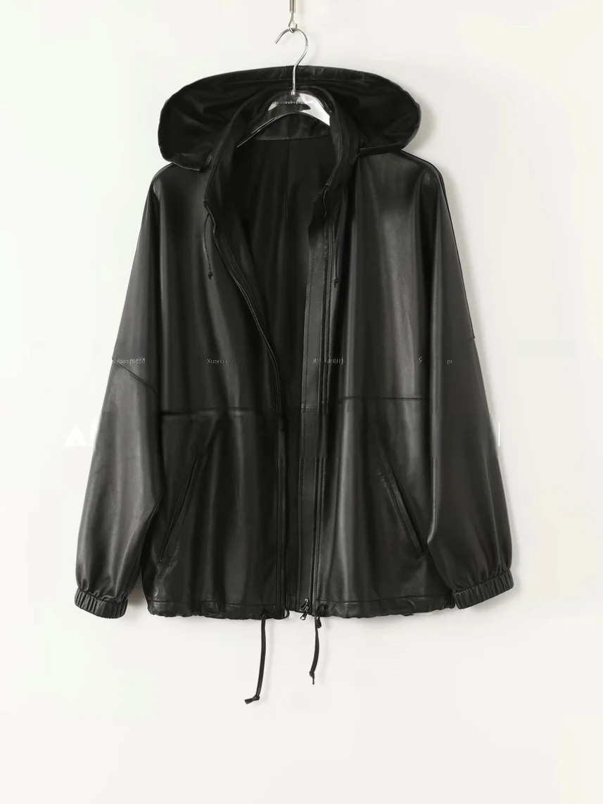 Slimming Effect Leather Jaet Women's eepskin Zipper Loose Fit Trendy Outerwear Commute Sle Long Sve Hooded Coat
Slimming Effect Leather Jaet Women's eepskin Zipper Loose Fit Trendy Outerwear Commute Sle Long Sve Hooded Coat