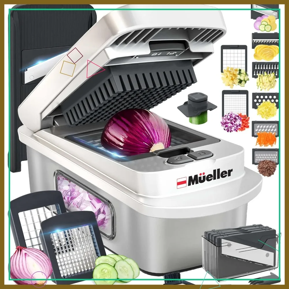 10-in-1 Stainless Steel Vegetable Chopper and Mandoline Slicer, Kitchen Essentials for Food Prep
10-in-1 Stainless Steel Vegetable Chopper and Mandoline Slicer, Kitchen Essentials for Food Prep