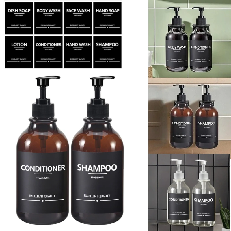 500ml Soap Dispenser Bottle with 8 Labels Shampoo Shower Gel Bottles Refillable Lotion Dispenser Kitchen Bathroom Accessories
500ml Soap Dispenser Bottle with 8 Labels Shampoo Shower Gel Bottles Refillable Lotion Dispenser Kitchen Bathroom Accessories