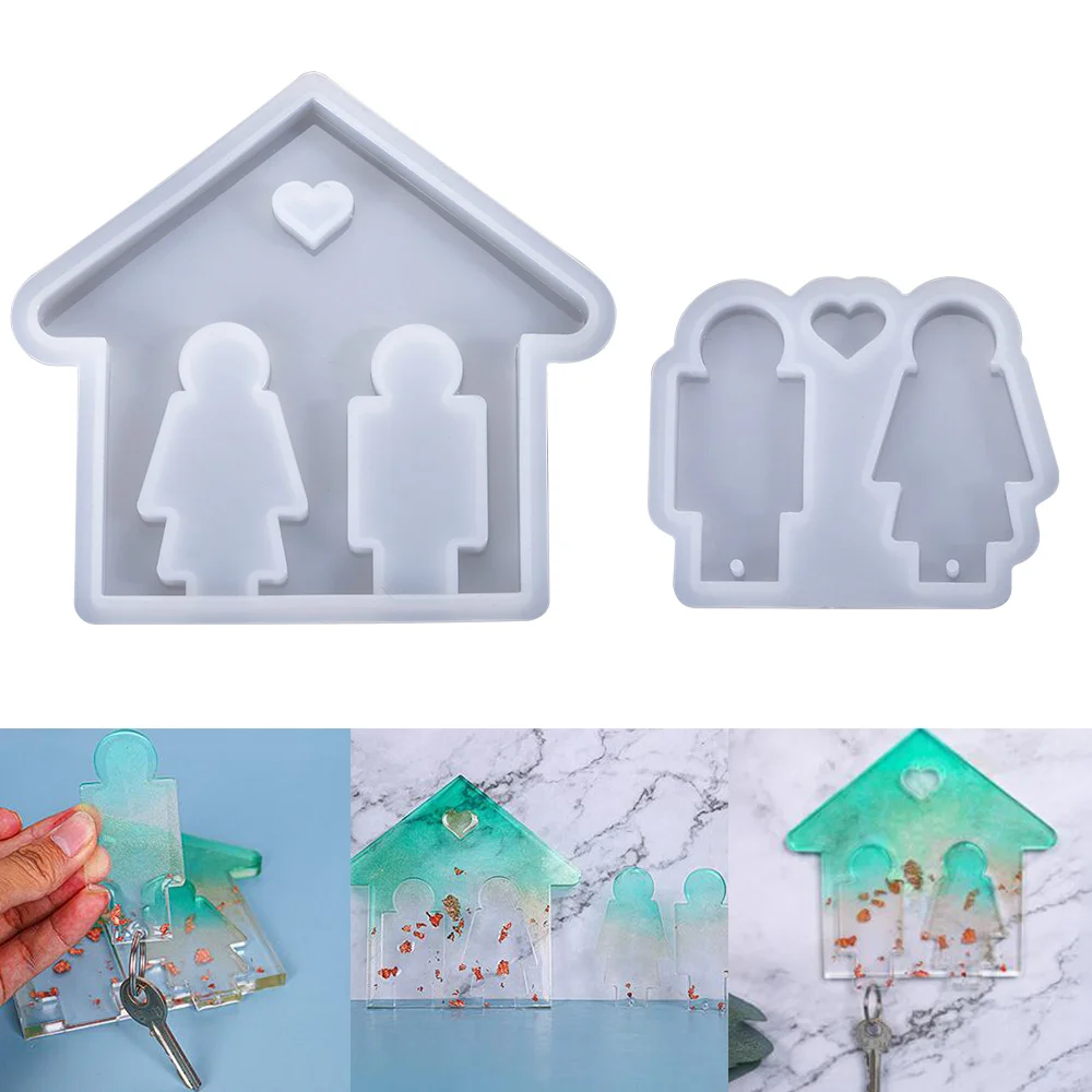 Couple Keychain Silicone Mold House Shape Key Wall Hanging Mould for DIY Epoxy Resin Crafts Home Decoration Jewelry Accessories
Couple Keychain Silicone Mold House Shape Key Wall Hanging Mould for DIY Epoxy Resin Crafts Home Decoration Jewelry Accessories