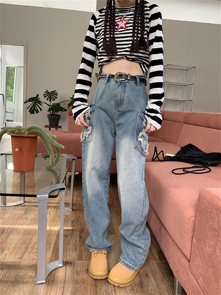 Women's Embroidered Stars Baggy Denim Jeans Cool Girl Casual Bottoms Female Trousers High Waist Wide Leg Blue Denim Pants
Women's Embroidered Stars Baggy Denim Jeans Cool Girl Casual Bottoms Female Trousers High Waist Wide Leg Blue Denim Pants