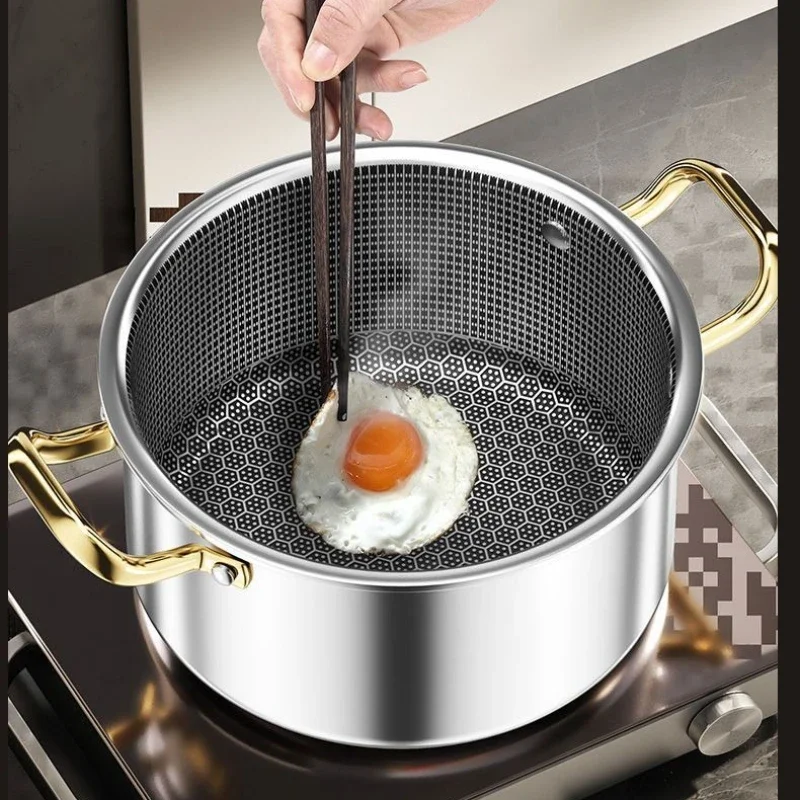 Stainless steel non stick soup pot Home double ear honeycomb thickened hot pots for cooking kitchen cookware
Stainless steel non stick soup pot Home double ear honeycomb thickened hot pots for cooking kitchen cookware