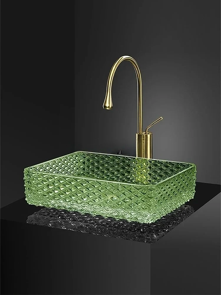 ss Легкий роскошный умывальник из хрустального стекла, литой под давлением, художественный прозрачный прямоугольный умывальник на платформе 
ss Легкий роскошный умывальник из хрустального стекла, литой под давлением, художественный прозрачный прямоугольный умывальник на платформе
