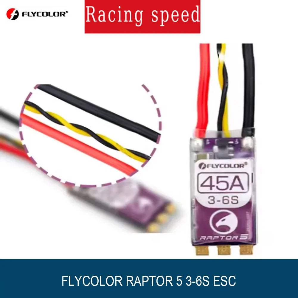 FLYCOLOR Raptor 5 20A 35A 45A 50A High Performance Multi Rotor Brushless ESC 3-6S 32-bit G701 PWM 128K Suitable for RC FPV Drone
FLYCOLOR Raptor 5 20A 35A 45A 50A High Performance Multi Rotor Brushless ESC 3-6S 32-bit G701 PWM 128K Suitable for RC FPV Drone