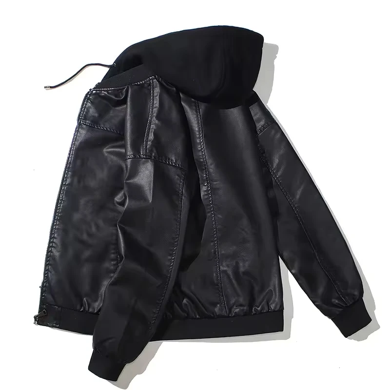Mens Hooded PU Leather Motorcycle Hooded Young Leather Plus Cotton Padded Coat Men
Mens Hooded PU Leather Motorcycle Hooded Young Leather Plus Cotton Padded Coat Men