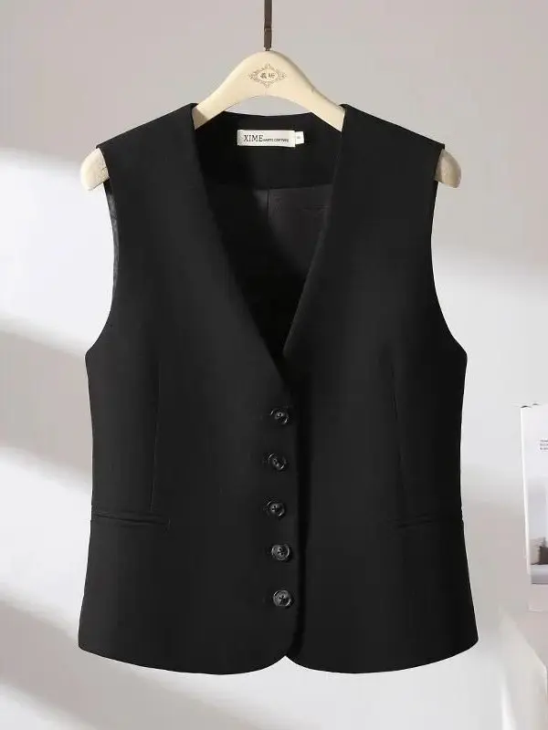 Stylish Women's Suit Jacket Vest Outlet Spring Autumn Fashionable Trendy Top High-End Feel Commute Style V-Neck Single Button
Stylish Women's Suit Jacket Vest Outlet Spring Autumn Fashionable Trendy Top High-End Feel Commute Style V-Neck Single Button