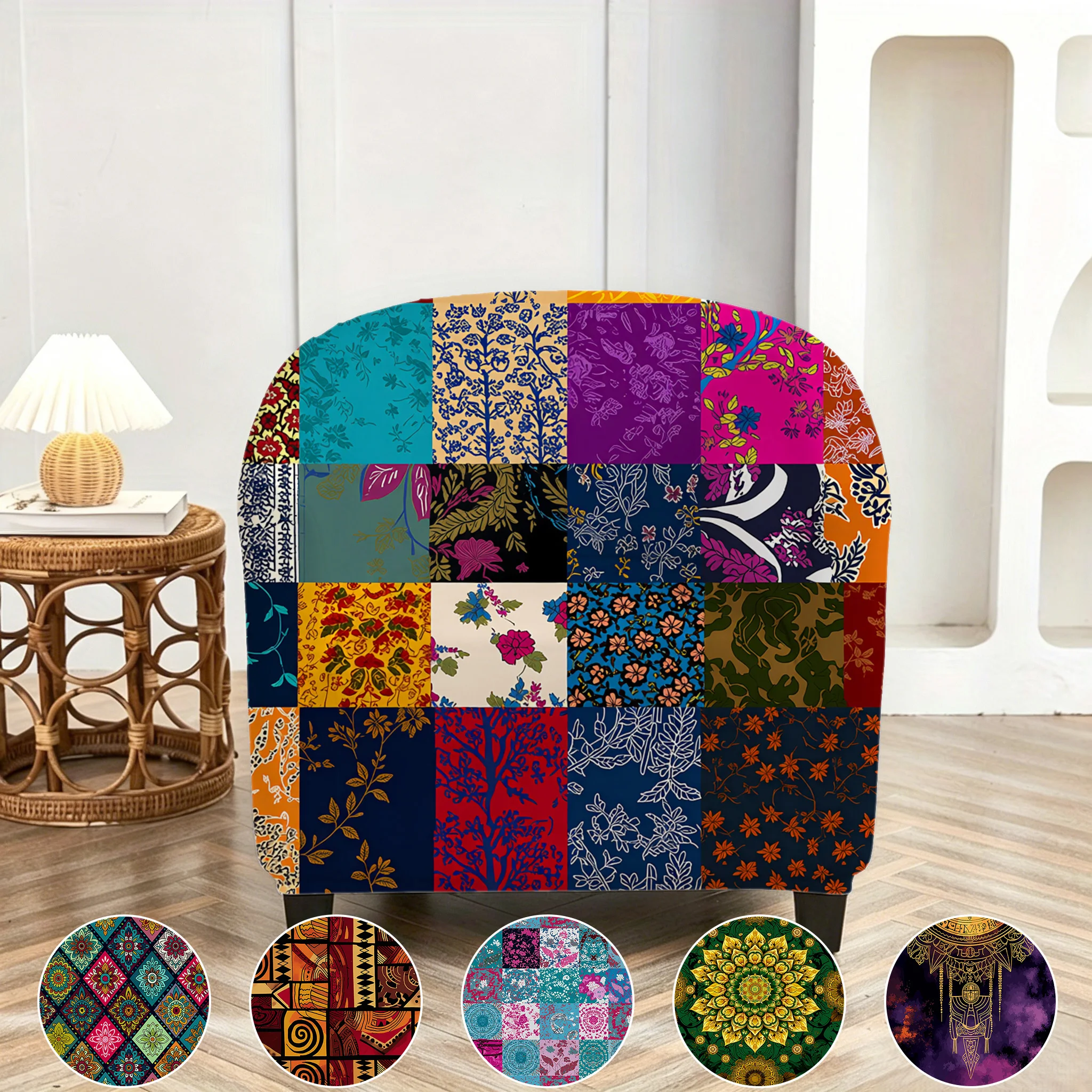 Bohemian Patchwork Floral Print Ethnic Vibe High Stretch Armchair Slipcover For Living Room
Bohemian Patchwork Floral Print Ethnic Vibe High Stretch Armchair Slipcover For Living Room