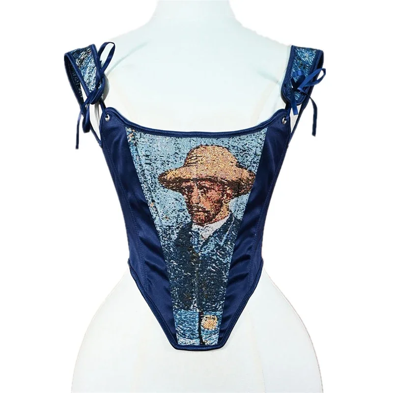 Женский модный корсет-бюстье с плечевым ремнем в стиле ретро, темно-синий кружевной лиф с косточками, укороченный жилет, сценический костюм, формирующие майки
Женский модный корсет-бюстье с плечевым ремнем в стиле ретро, темно-синий кружевной лиф с косточками, укороченный жилет, сценический костюм, формирующие майки