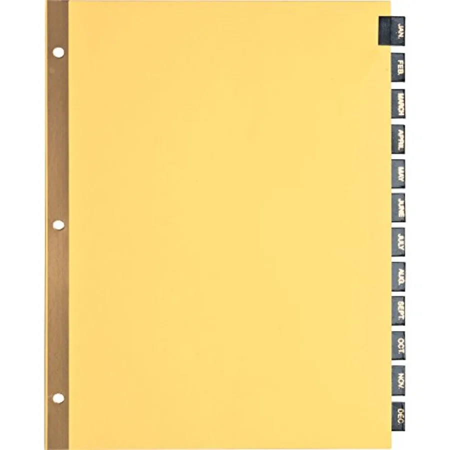 Monthly Black Leather Tab Index Dividers
Monthly Black Leather Tab Index Dividers