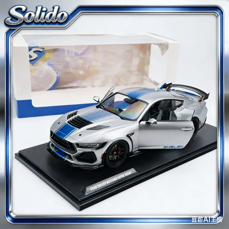 Модель автомобиля Solido 1:18 Shelby Mustang Super Snake из литого сплава, высококачественная статическая декоративная модель, игрушка для мальчиков, праздничный подарок
Модель автомобиля Solido 1:18 Shelby Mustang Super Snake из литого сплава, высококачественная статическая декоративная модель, игрушка для мальчиков, праздничный подарок