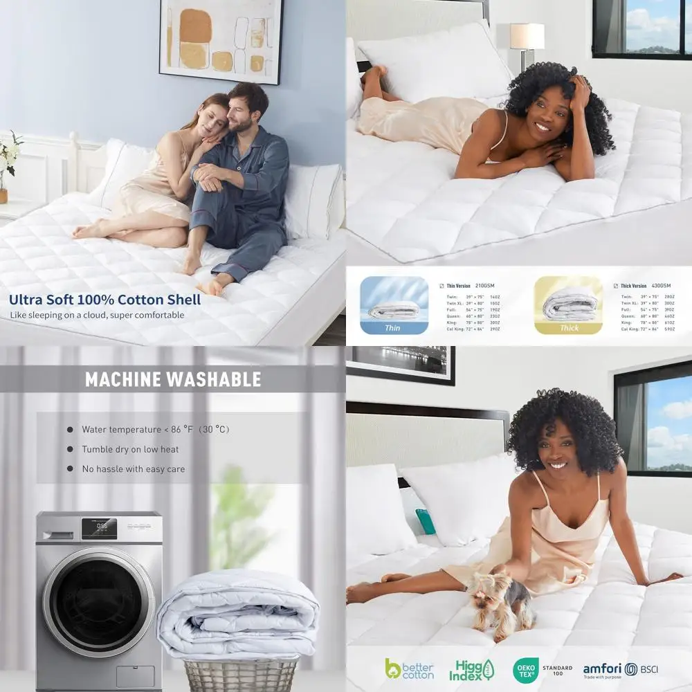 Hypoallergenic Cotton Mattress Pad, Extra Deep Pocket 18-22, Quilted Cal King Protector, Thin, Soft & Noiseless
Hypoallergenic Cotton Mattress Pad, Extra Deep Pocket 18-22, Quilted Cal King Protector, Thin, Soft & Noiseless