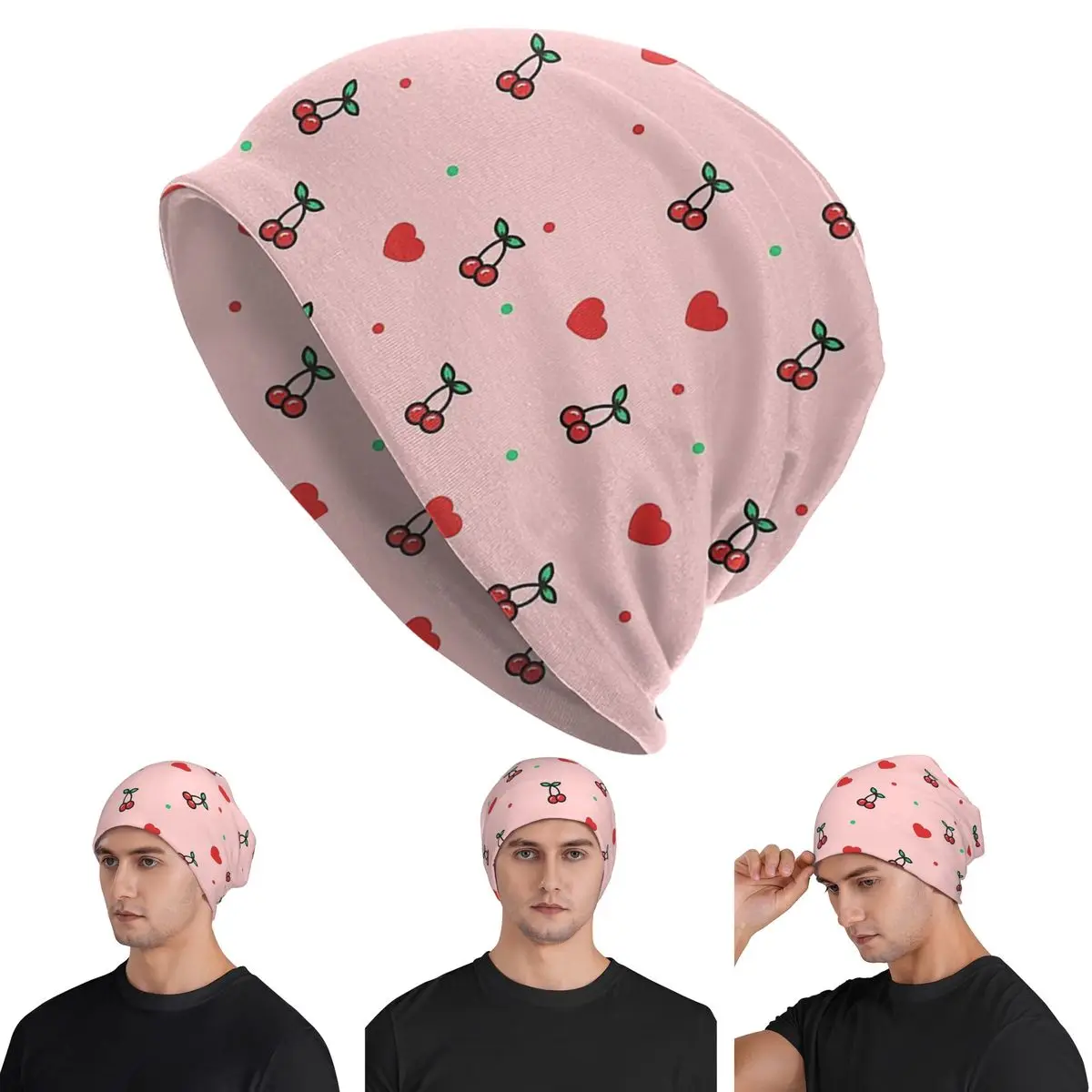 Cherry Heart Design Pattern With Pink Background Skullies Beanies Hats Autumn Winter Outdoor Cap Knitted Bonnet Caps Adult
Cherry Heart Design Pattern With Pink Background Skullies Beanies Hats Autumn Winter Outdoor Cap Knitted Bonnet Caps Adult