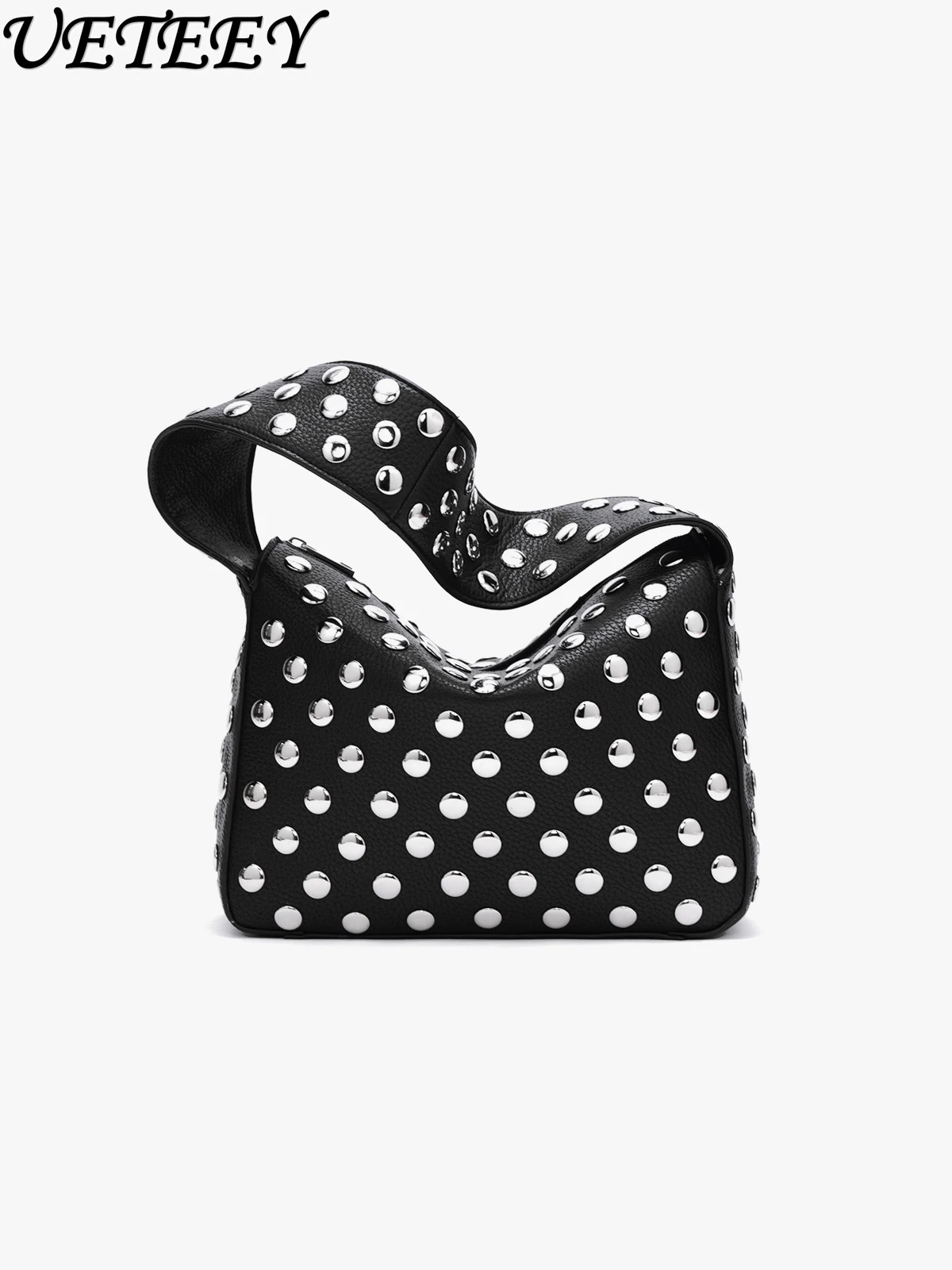 Уникальный дизайн, корейская INS, черная универсальная сумка с заклепками под мышками, стильная металлическая байкерская сумка, косметички для женщин
Уникальный дизайн, корейская INS, черная универсальная сумка с заклепками под мышками, стильная металлическая байкерская сумка, косметички для женщин