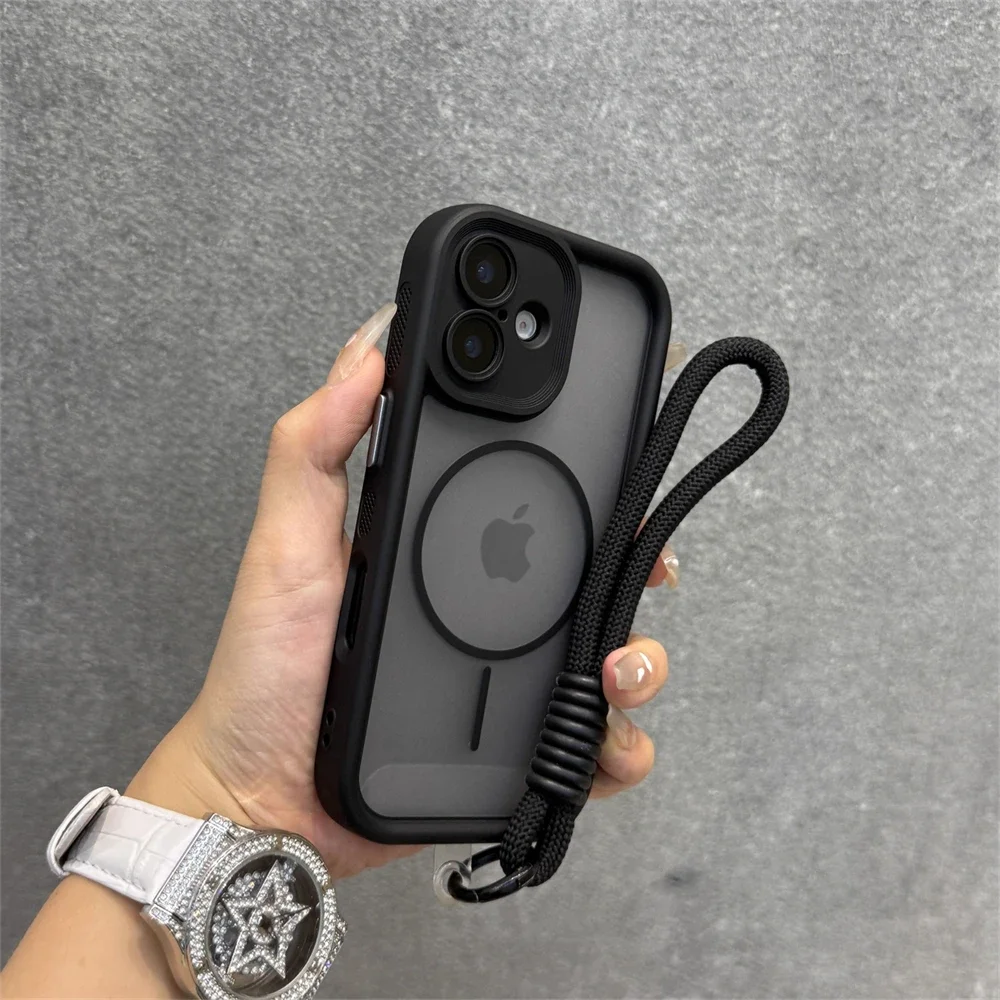 Lens Protection With Lanyard Matte phone Case For iPhone 16 Pro Max 15 14 13 12 11 For Magsafe Magnetic Shockproof Cover Shell
Lens Protection With Lanyard Matte phone Case For iPhone 16 Pro Max 15 14 13 12 11 For Magsafe Magnetic Shockproof Cover Shell