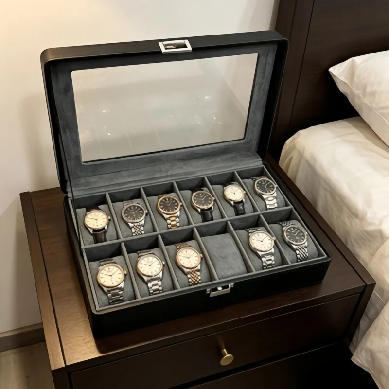 12 Slot Watch Organizer Box Leather Watch Case, 4Pcs Multi-use Watch Bracelet Jewelry Storage Display Set for Men
12 Slot Watch Organizer Box Leather Watch Case, 4Pcs Multi-use Watch Bracelet Jewelry Storage Display Set for Men