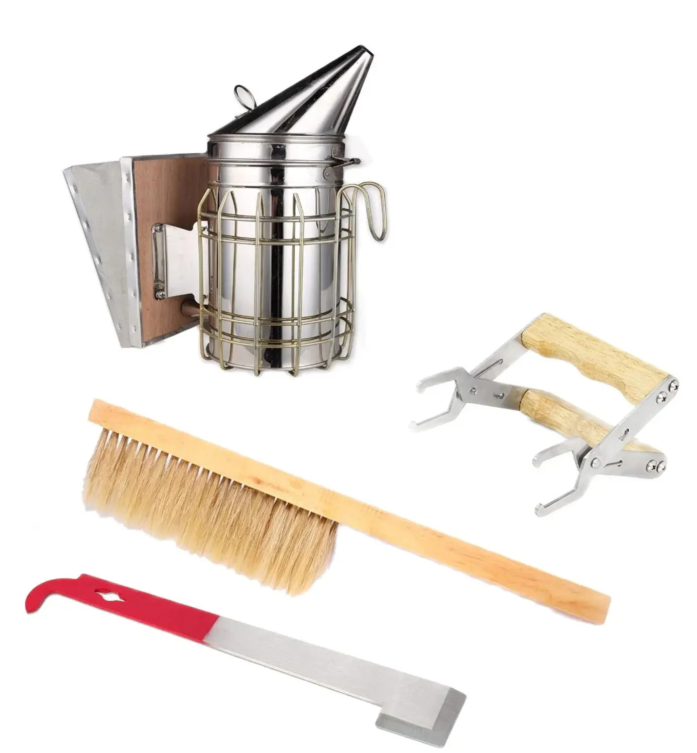 4PCS/set Hot-selling New Beekeeper Tool Suite Smoke Sprayer Beehive Lifting Spleen And Bee Brushing Scraper
4PCS/set Hot-selling New Beekeeper Tool Suite Smoke Sprayer Beehive Lifting Spleen And Bee Brushing Scraper