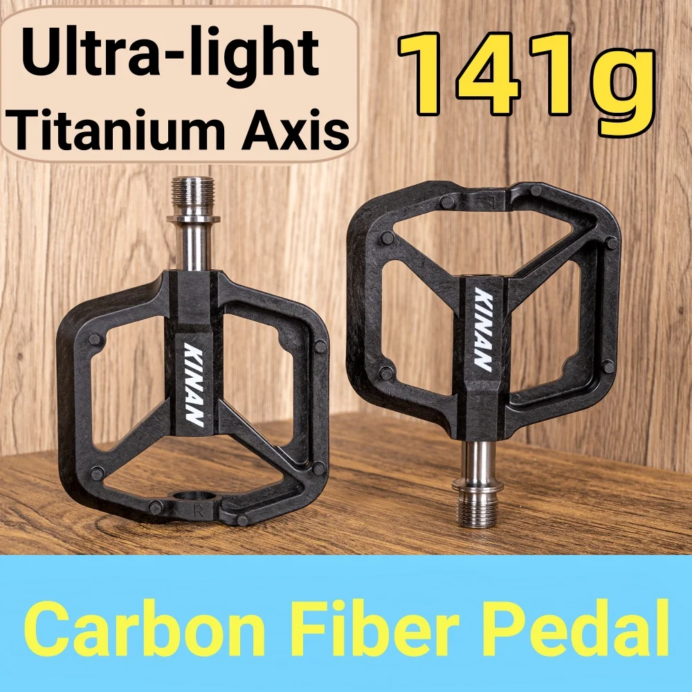 KINAN Bicycle Carbon Pedals 4 Bearings 141G Ultralight Titanium Axis with 12 Screws For Road Mountain Bicycle Cycling Accessory
KINAN Bicycle Carbon Pedals 4 Bearings 141G Ultralight Titanium Axis with 12 Screws For Road Mountain Bicycle Cycling Accessory