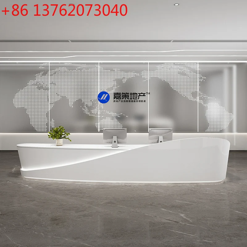 Nordic Simple Company Front Desk Modern Design Beauty Salon High-end Reception Desk High-end Hotel Office Furniture Comptoir
Nordic Simple Company Front Desk Modern Design Beauty Salon High-end Reception Desk High-end Hotel Office Furniture Comptoir