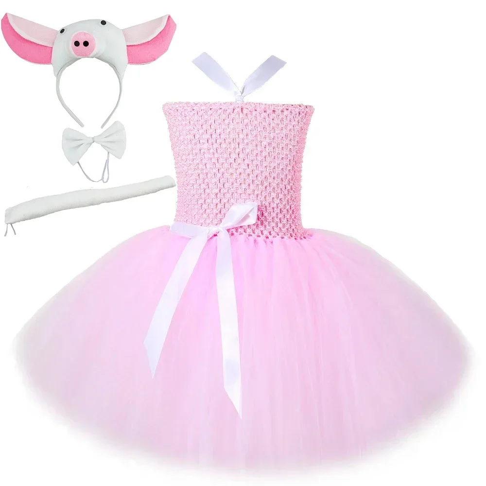 Animal Pig Costumes For Baby Girls Pink Piglet Lined Tutu Dress with Ears Bowtie Tail Children Birthday New Years Outfit
Animal Pig Costumes For Baby Girls Pink Piglet Lined Tutu Dress with Ears Bowtie Tail Children Birthday New Years Outfit