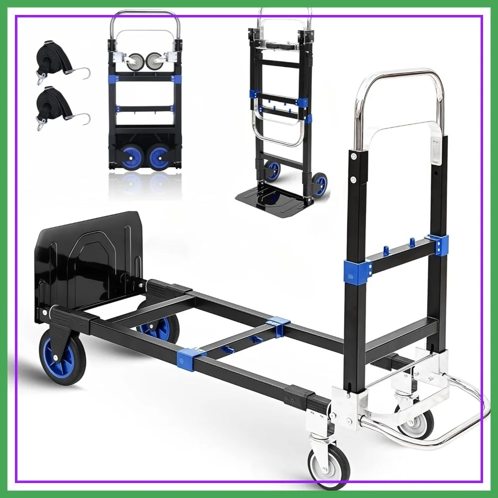 3-in-1 Heavy Duty Convertible Hand Truck Dolly, 600lbs Capacity Folding Trolley for Warehouse, Supermarket, Equipment Moving
3-in-1 Heavy Duty Convertible Hand Truck Dolly, 600lbs Capacity Folding Trolley for Warehouse, Supermarket, Equipment Moving