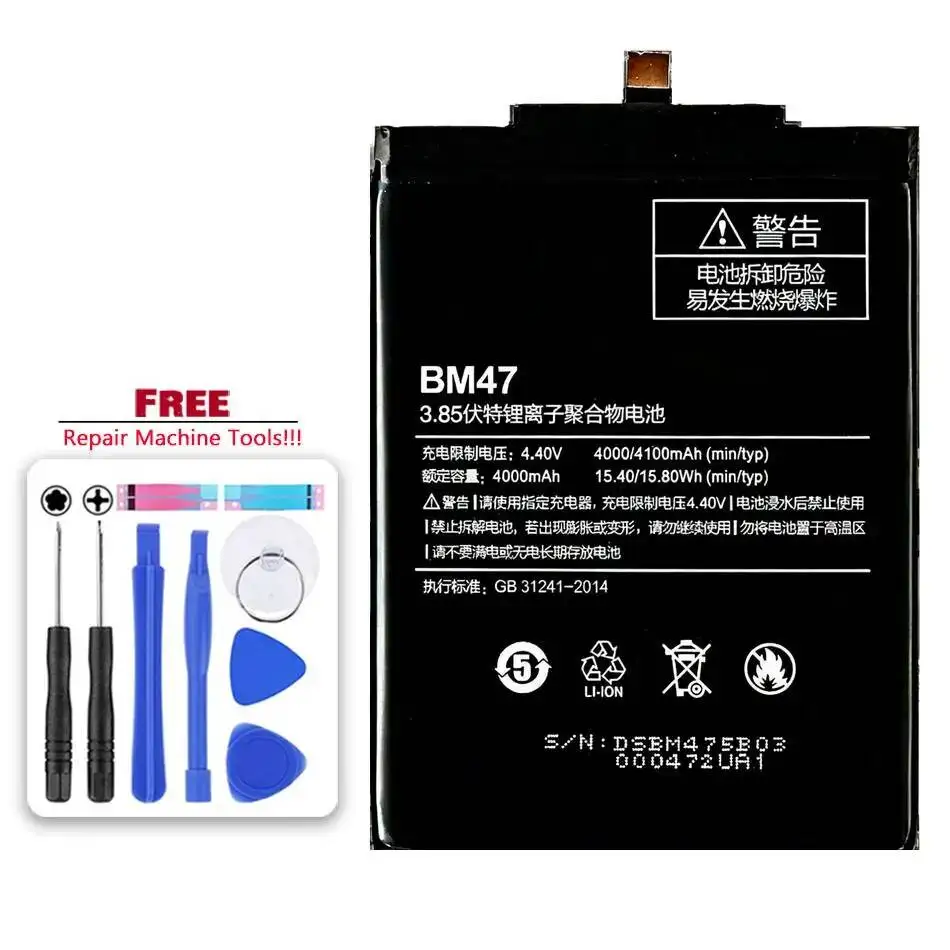 4100Mah Battery For Xiaomi Redmi 3S 3X 3 4X 3G+32G Note 4 Pro 4G BN43 ( Cpu Snapdragon 625 ) BM47 BN41 Mtk Helio X20
4100Mah Battery For Xiaomi Redmi 3S 3X 3 4X 3G+32G Note 4 Pro 4G BN43 ( Cpu Snapdragon 625 ) BM47 BN41 Mtk Helio X20
