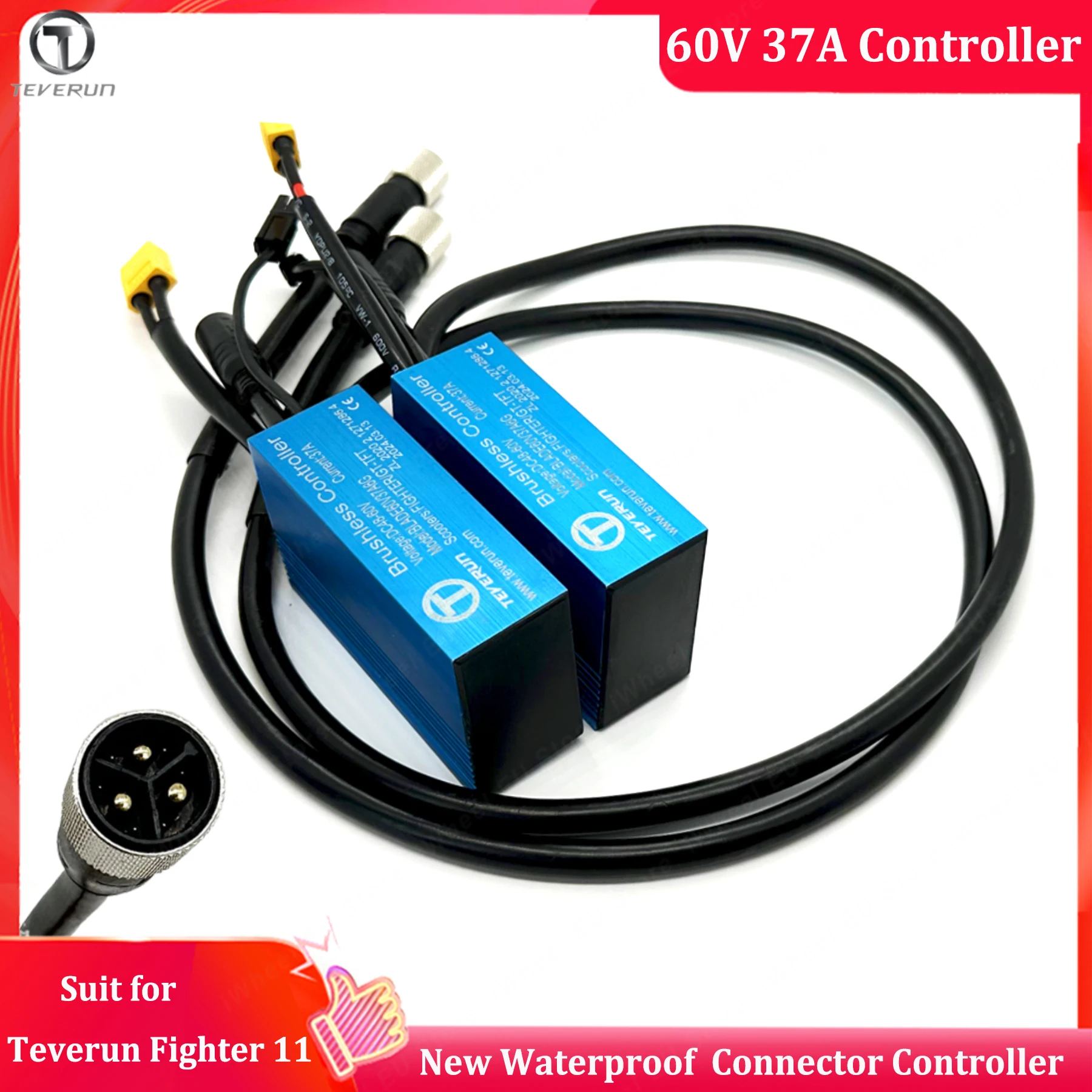 V5 IVCU Version Teverun Fighter 11 Controller 60V 37A Controller with Waterproof Connector V5 IVCU Blade GT II Controller Parts
V5 IVCU Version Teverun Fighter 11 Controller 60V 37A Controller with Waterproof Connector V5 IVCU Blade GT II Controller Parts