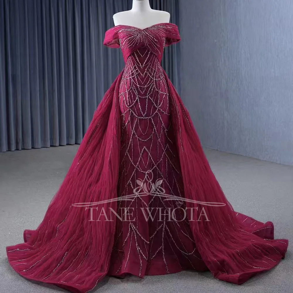 Женское вечернее платье с открытыми плечами, расшитое бисером, винно-красное, с сердечком, на шнуровке сзади, халат со съемным шлейфом для вечернего
Женское вечернее платье с открытыми плечами, расшитое бисером, винно-красное, с сердечком, на шнуровке сзади, халат со съемным шлейфом для вечернего