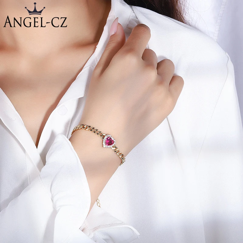 ANGELCZ Delicate Yellow Gold Color Jewelry Full Micro Pave Bling Zirconia Red Heart Stone Crystal Women Banquet Bracelet AB156
ANGELCZ Delicate Yellow Gold Color Jewelry Full Micro Pave Bling Zirconia Red Heart Stone Crystal Women Banquet Bracelet AB156