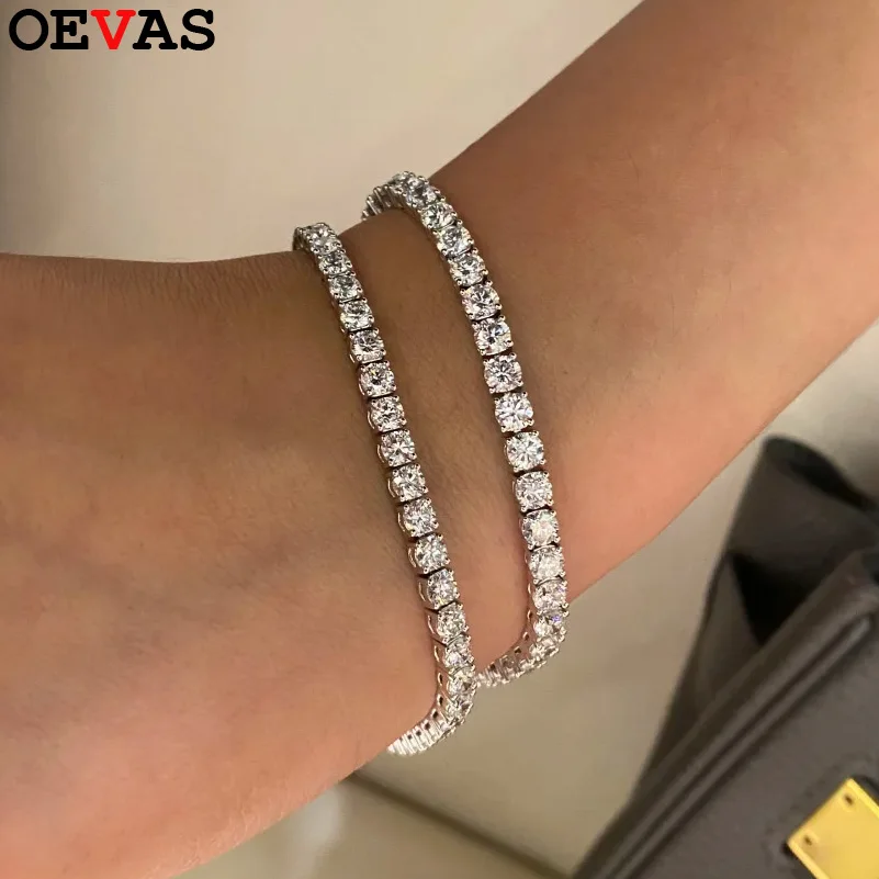 OEVAS Full Moissanite Tennis Bracelet 925 Silver Plated 18k Gold for Women Man Wedding Party Fine Jewelry Can Pass Diamond Test
OEVAS Full Moissanite Tennis Bracelet 925 Silver Plated 18k Gold for Women Man Wedding Party Fine Jewelry Can Pass Diamond Test