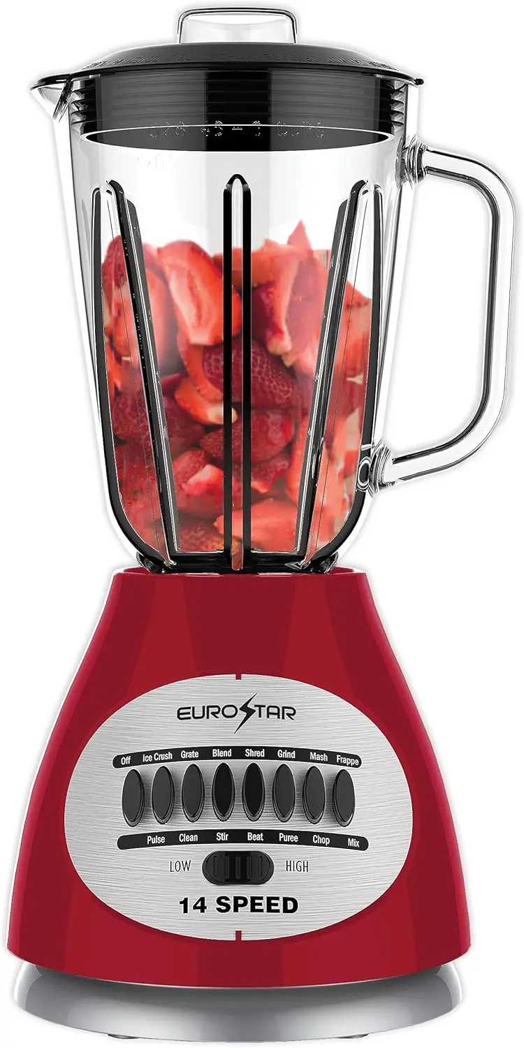 Red 14-Speed Glass Jar Blender with Powerful Motor and Durable Design for Smoothie, Soup, and Puree Preparation
Red 14-Speed Glass Jar Blender with Powerful Motor and Durable Design for Smoothie, Soup, and Puree Preparation