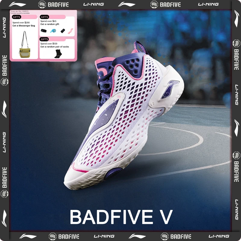 Мужские баскетбольные кроссовки Li-Ning BADFIVE V для активного отдыха, с амортизацией SUPER BOOM, легкой пеной LIGHT FOAM PLUS, светоотражающие, устойчивые кроссовки LiNing ABFV025
Мужские баскетбольные кроссовки Li-Ning BADFIVE V для активного отдыха, с амортизацией SUPER BOOM, легкой пеной LIGHT FOAM PLUS, светоотражающие, устойчивые кроссовки LiNing ABFV025