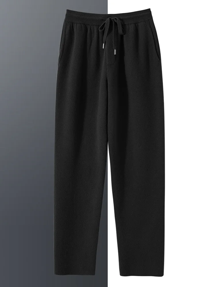 Autumn Winter 100% Goat Cashmere Men's Straight pants Soft Warm High Waist Trousers Air Layer Thickened Knitwear Pants Popular
Autumn Winter 100% Goat Cashmere Men's Straight pants Soft Warm High Waist Trousers Air Layer Thickened Knitwear Pants Popular