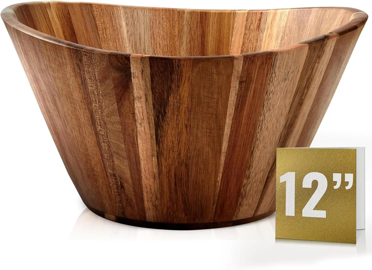 Extra Large Wooden Salad Bowl - Acacia 12” Multi-Purpose Wood Bowls - Decorative Bowls for Home Decor, Storage, Serving, Yarn -
Extra Large Wooden Salad Bowl - Acacia 12” Multi-Purpose Wood Bowls - Decorative Bowls for Home Decor, Storage, Serving, Yarn -