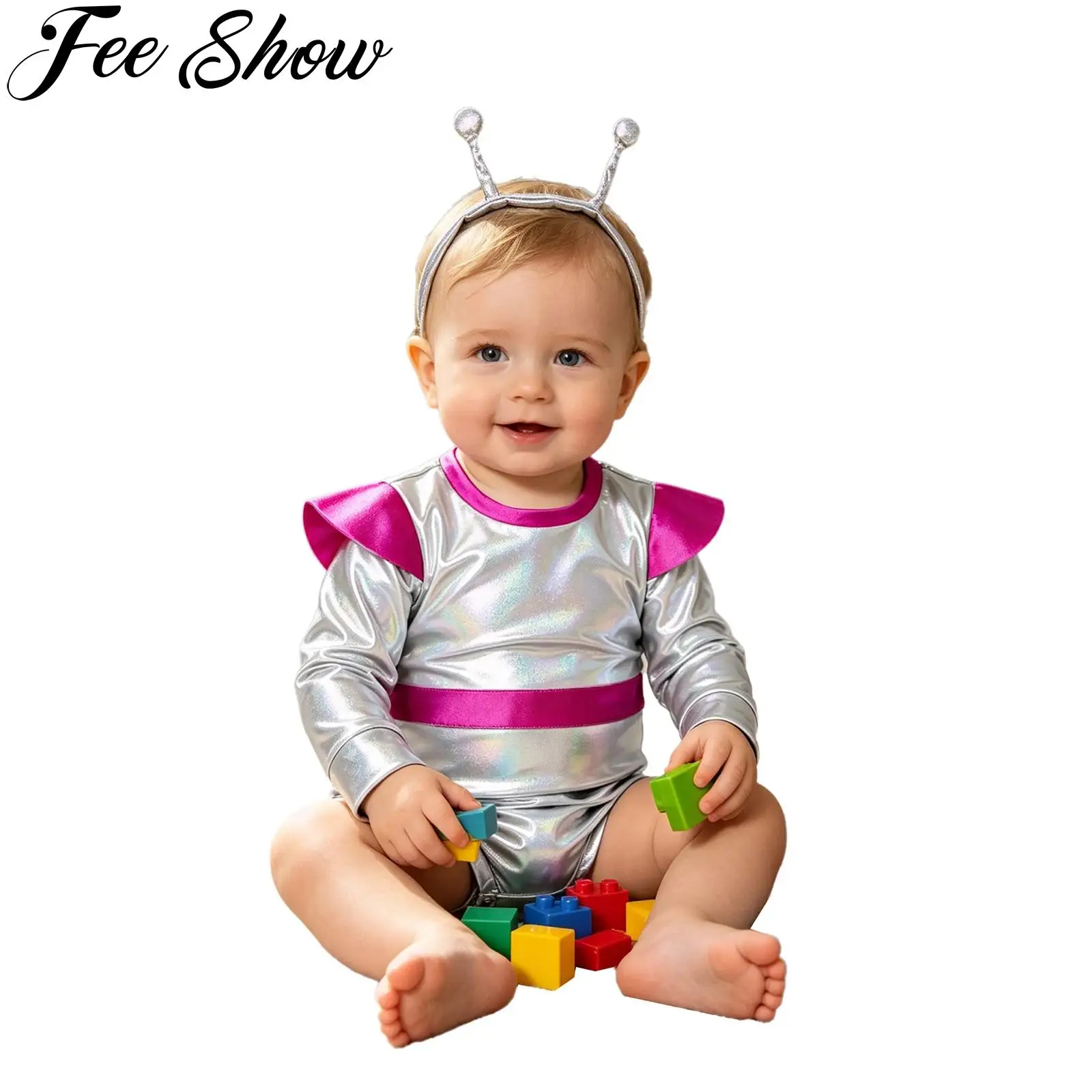 Baby Toddler Alien Costume Metallic Shiny Long Sleeve Rompers with Headband for Halloween Outer Space Party Cosplay Photography
Baby Toddler Alien Costume Metallic Shiny Long Sleeve Rompers with Headband for Halloween Outer Space Party Cosplay Photography