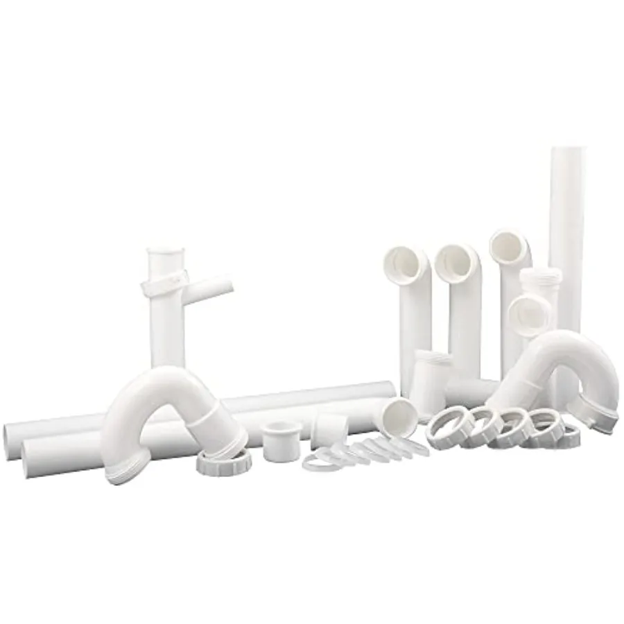 Waxman PlumbCraft 27-Piece Complete Kitchen Sink Drain Repair Kit 7027010N, Various Kitchen Drain Pipes for Repairs to Problem
Waxman PlumbCraft 27-Piece Complete Kitchen Sink Drain Repair Kit 7027010N, Various Kitchen Drain Pipes for Repairs to Problem