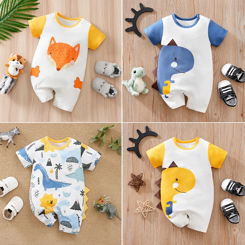 Newborn Baby Clothes Unisex Cute cartoon animal Print Summer cotton Short Sleeve Romper Infant Toddler Pajamas One Piece Outfit
Newborn Baby Clothes Unisex Cute cartoon animal Print Summer cotton Short Sleeve Romper Infant Toddler Pajamas One Piece Outfit
