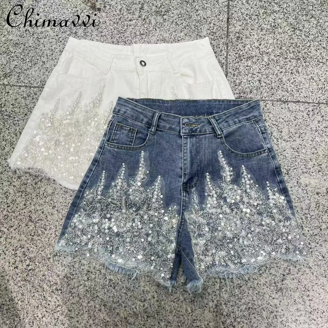 Heavy Lace Denim Shorts Women's 2026 Summer New Fashion High Waist Raw Edge Sequin Hot Diamond Slimming Jeans Streetwear Shorts
Heavy Lace Denim Shorts Women's 2026 Summer New Fashion High Waist Raw Edge Sequin Hot Diamond Slimming Jeans Streetwear Shorts