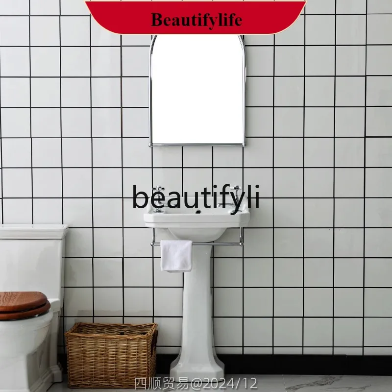 F185 Retro small double-hole British column hand washbasin, classical floor-to-ceiling British style
F185 Retro small double-hole British column hand washbasin, classical floor-to-ceiling British style