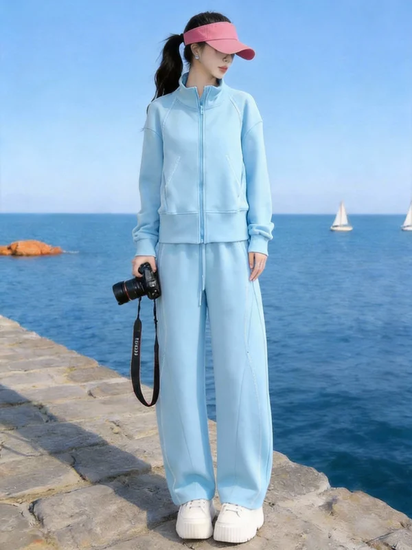 Spring 2026 Women's Sporty Wide Leg Pants Set Loose Fit Two Piece Casual Style Fashion Ensemble Polyester Fiber Student Uniform
Spring 2026 Women's Sporty Wide Leg Pants Set Loose Fit Two Piece Casual Style Fashion Ensemble Polyester Fiber Student Uniform