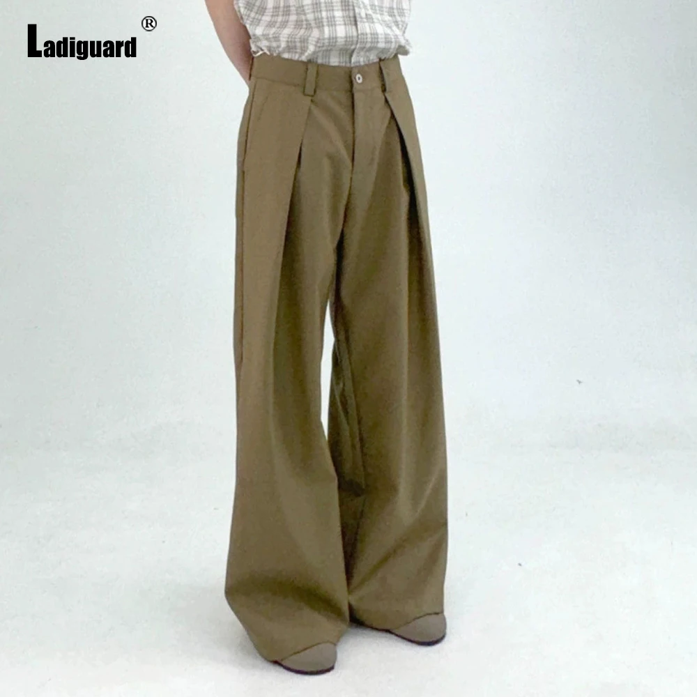 Ladiguard Plus Size Mens Vintage Straight Pants Solid Brown Floor-Length Trouser Men Fashion Classic Pleated Basic Suit Pant New
Ladiguard Plus Size Mens Vintage Straight Pants Solid Brown Floor-Length Trouser Men Fashion Classic Pleated Basic Suit Pant New