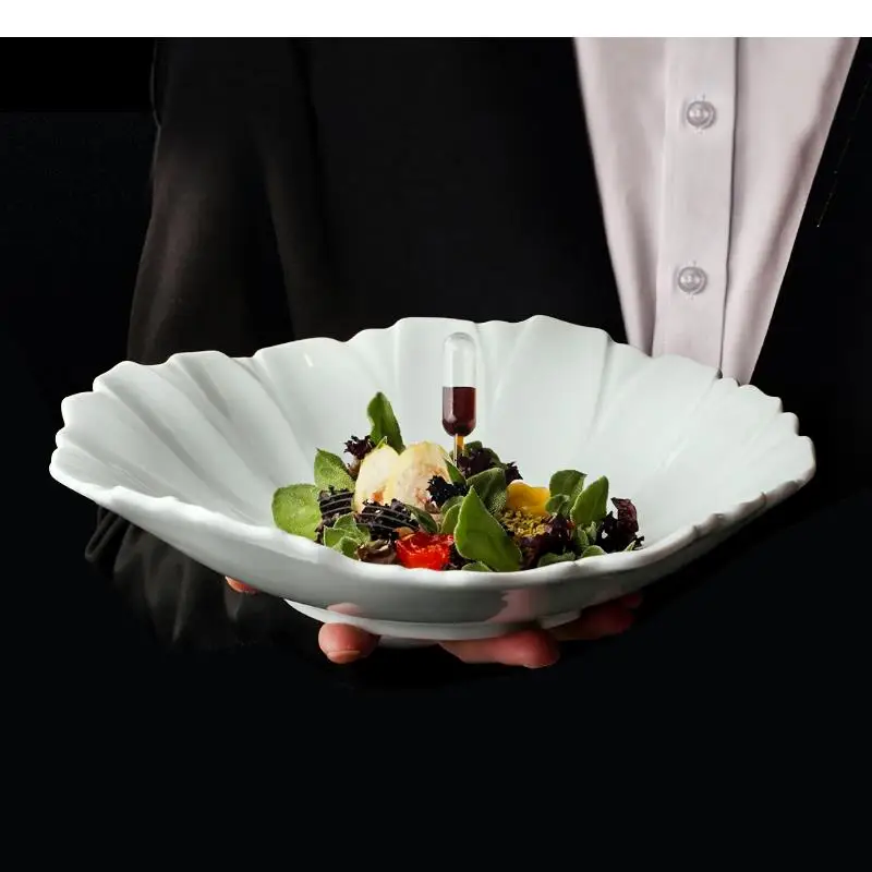 Ceramic Fruit Salad Plate Soup Basins Cooking Dish Vegetable Plates Hotel Sunflower Shape Tableware Snack Desserts Tray
Ceramic Fruit Salad Plate Soup Basins Cooking Dish Vegetable Plates Hotel Sunflower Shape Tableware Snack Desserts Tray