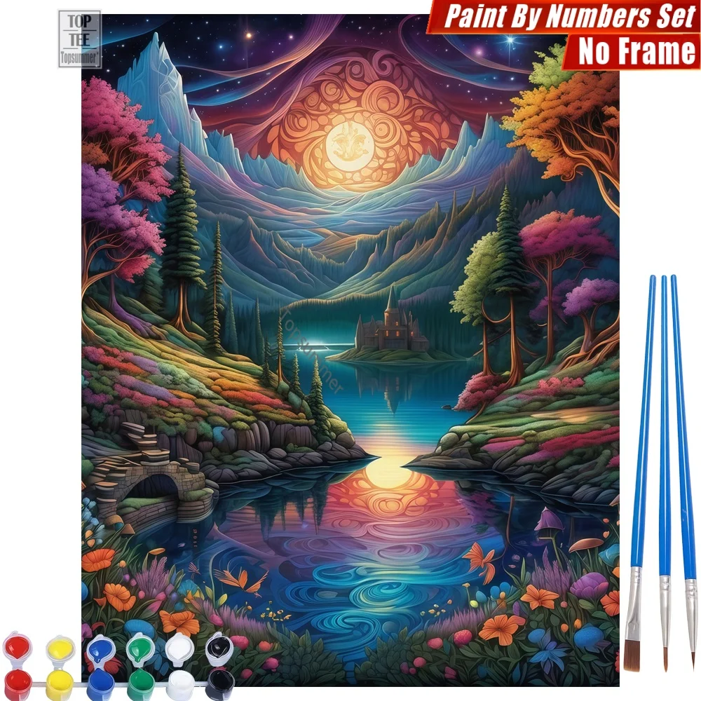 Fantasy landscape lake DIY Digital Oil Painting Set - Serene mountains reflection Canvas Wall Art Day Of The Dead Gift For Mom
Fantasy landscape lake DIY Digital Oil Painting Set - Serene mountains reflection Canvas Wall Art Day Of The Dead Gift For Mom