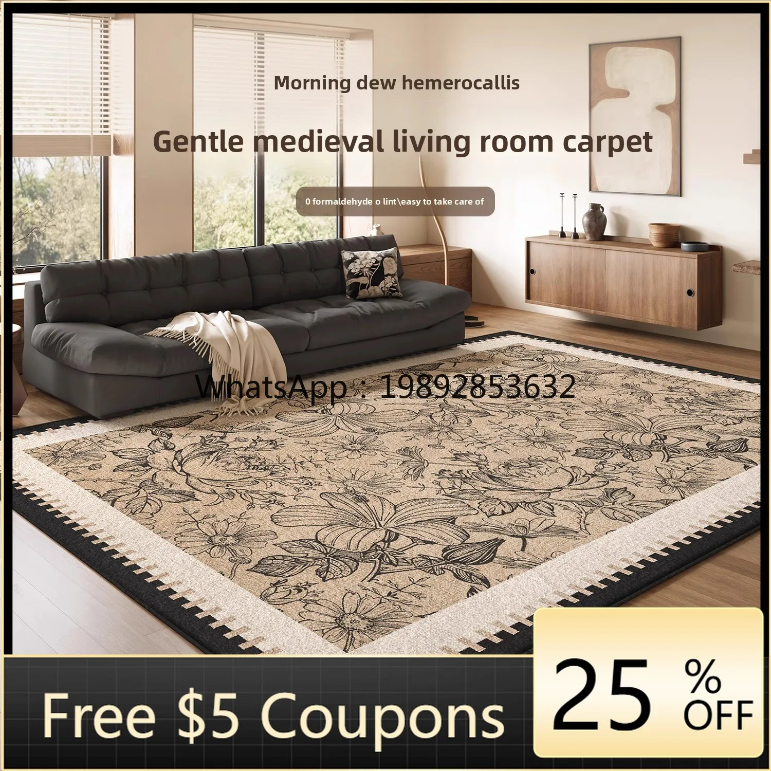ZC Carpet Living Room Vintage Style New French Retro High-End Feel Bedroom Sofa Area Rug Large Area
ZC Carpet Living Room Vintage Style New French Retro High-End Feel Bedroom Sofa Area Rug Large Area