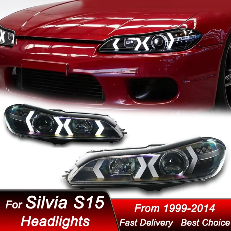Новые фары для Nissan S15 Silvia 99-14 (правый руль), светодиодные фары DRL, комплект для модернизации с линзами-проекторами, аксессуары.
Новые фары для Nissan S15 Silvia 99-14 (правый руль), светодиодные фары DRL, комплект для модернизации с линзами-проекторами, аксессуары.