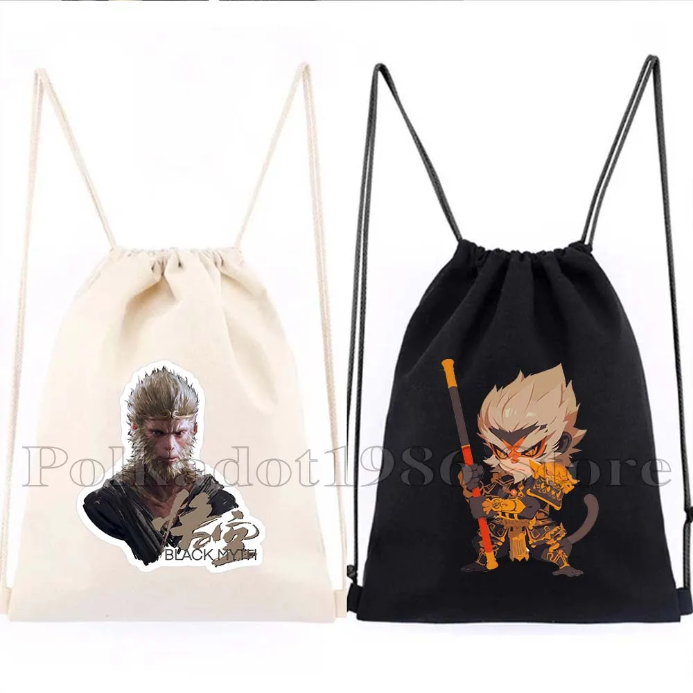 Cute Monkey King Sun Wu Kong Black Myth Wukong Art Journey To The West Cotton Drawstring Backpack Gym Sacks Canvas Sport Pack
Cute Monkey King Sun Wu Kong Black Myth Wukong Art Journey To The West Cotton Drawstring Backpack Gym Sacks Canvas Sport Pack