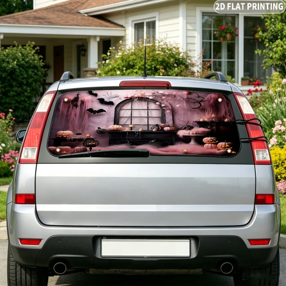 2D FLAT Printing 1pc Car Rear Window Sunshade Halloween Scene With Bats Pumpkins And Spiderwebs, 4 Suction Cups
2D FLAT Printing 1pc Car Rear Window Sunshade Halloween Scene With Bats Pumpkins And Spiderwebs, 4 Suction Cups