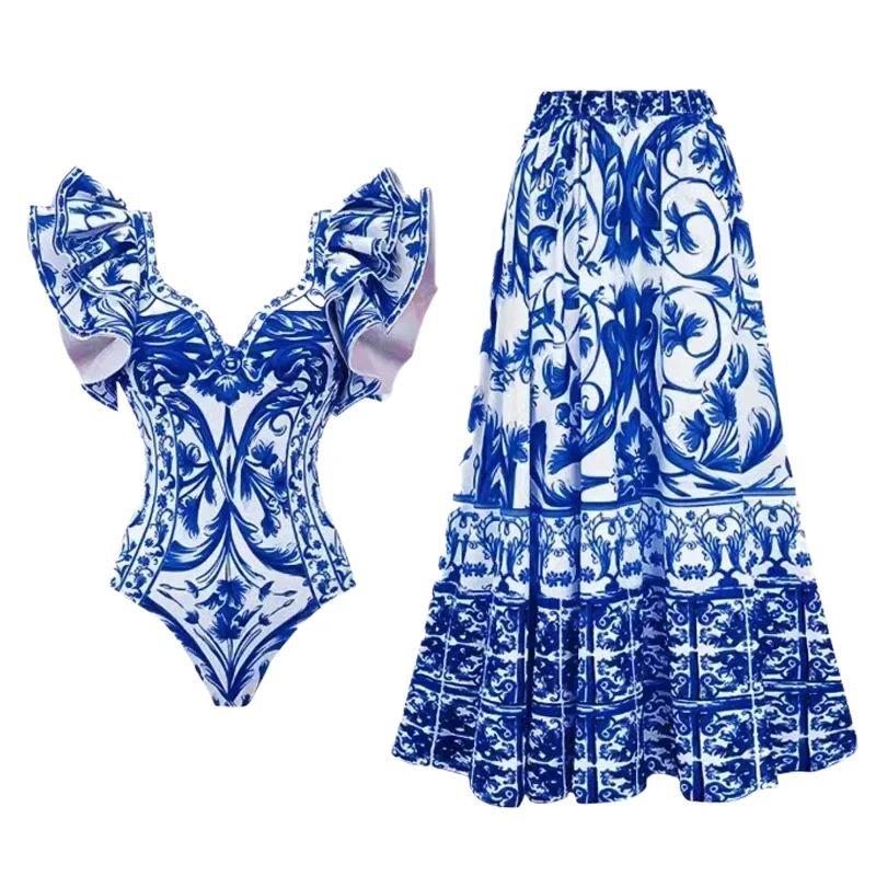 Printed One Piece Swimsuit for Women, Ruffle Swimwear, Monochrome Beach Dress, Elegant Bathing Suit, New, 2024
Printed One Piece Swimsuit for Women, Ruffle Swimwear, Monochrome Beach Dress, Elegant Bathing Suit, New, 2024