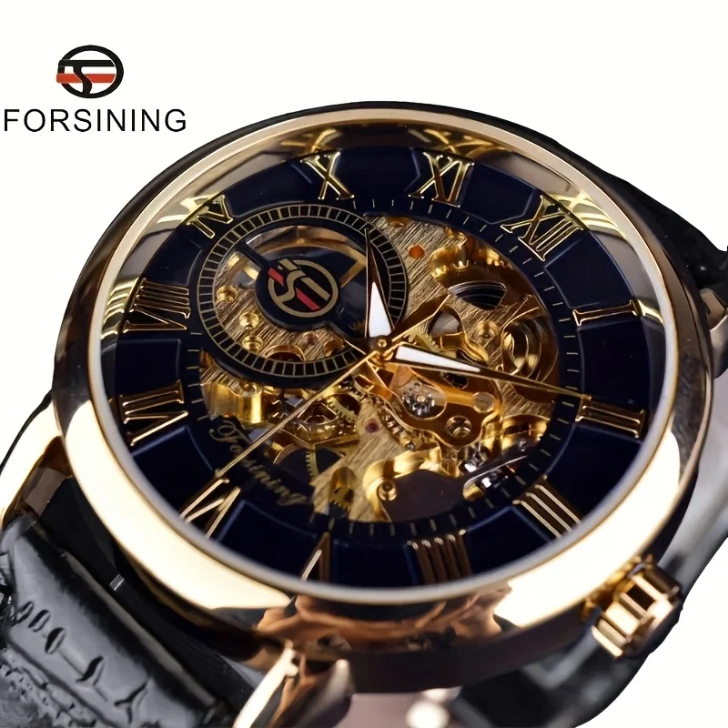 Мужские механические часы Forsining с 3D-логотипом, полым гравированием, черным и золотым корпусом, кожаным ремешком, скелетонизированные, люксовый бренд, Heren Horloge
Мужские механические часы Forsining с 3D-логотипом, полым гравированием, черным и золотым корпусом, кожаным ремешком, скелетонизированные, люксовый бренд, Heren Horloge