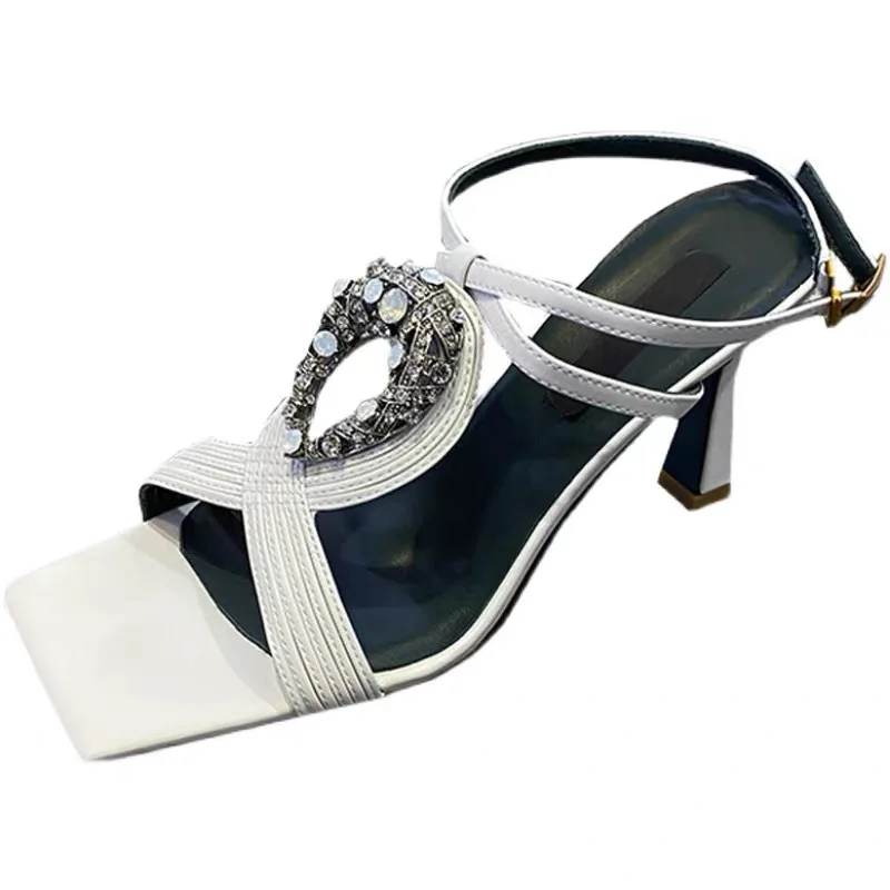 New Fashion Sexy Design Ladies Narrow Belt Buckle Stiletto Shoes Black Faux Suede Open Toe Breathable Dress Sandals
New Fashion Sexy Design Ladies Narrow Belt Buckle Stiletto Shoes Black Faux Suede Open Toe Breathable Dress Sandals